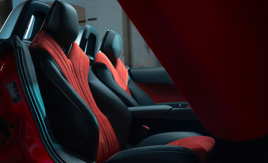 MG Cyberster view of front seats