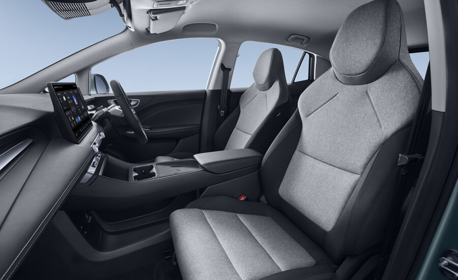 Interior view of front seats