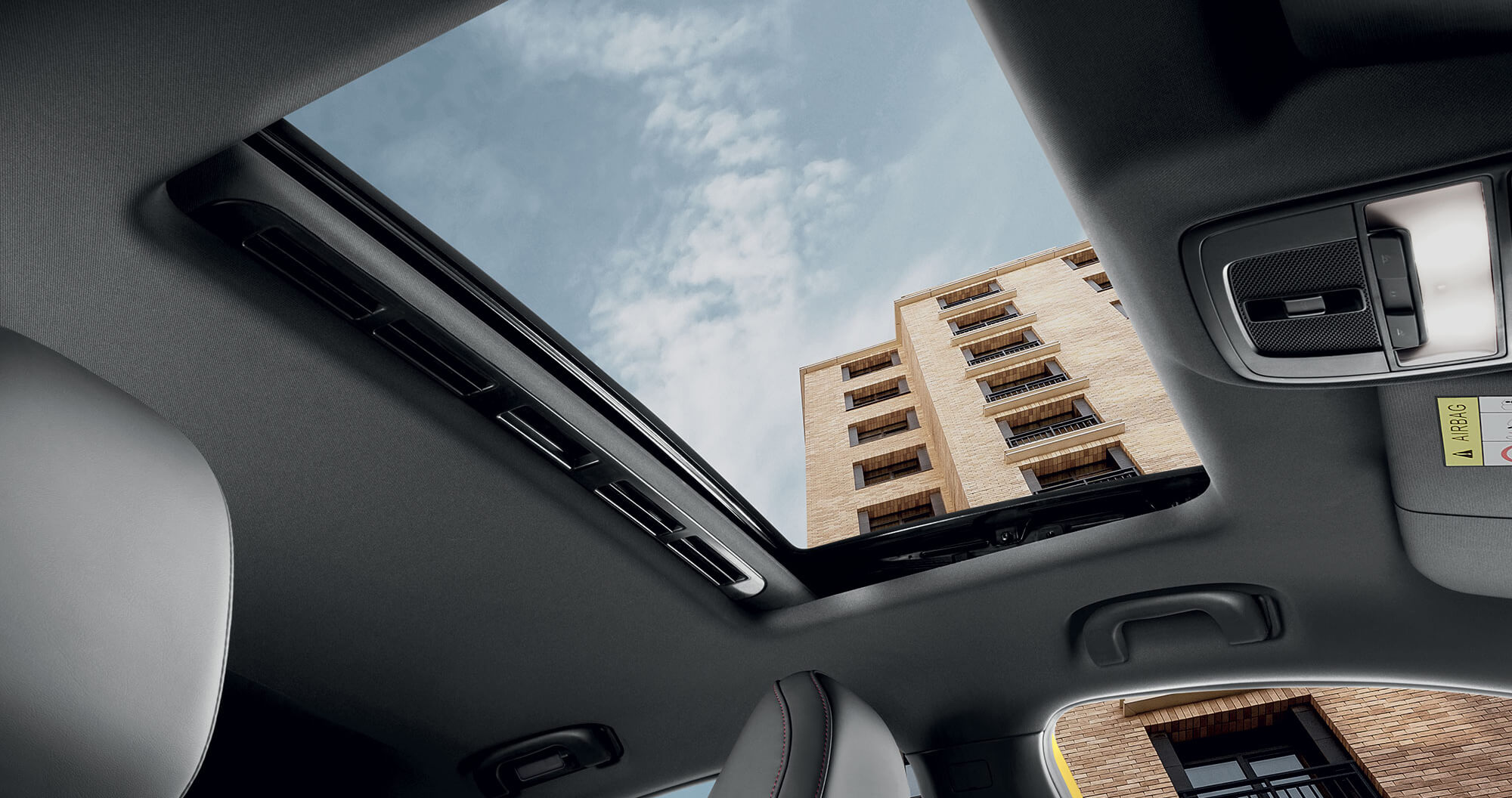View of the sky with sunroof open MG5