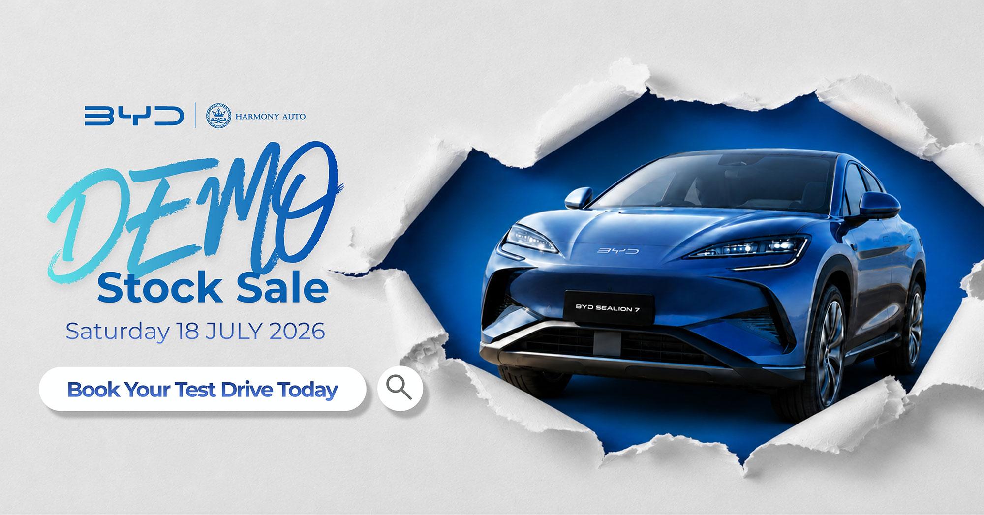 BYD Demo Car Sale Event — Saturday, 18 July