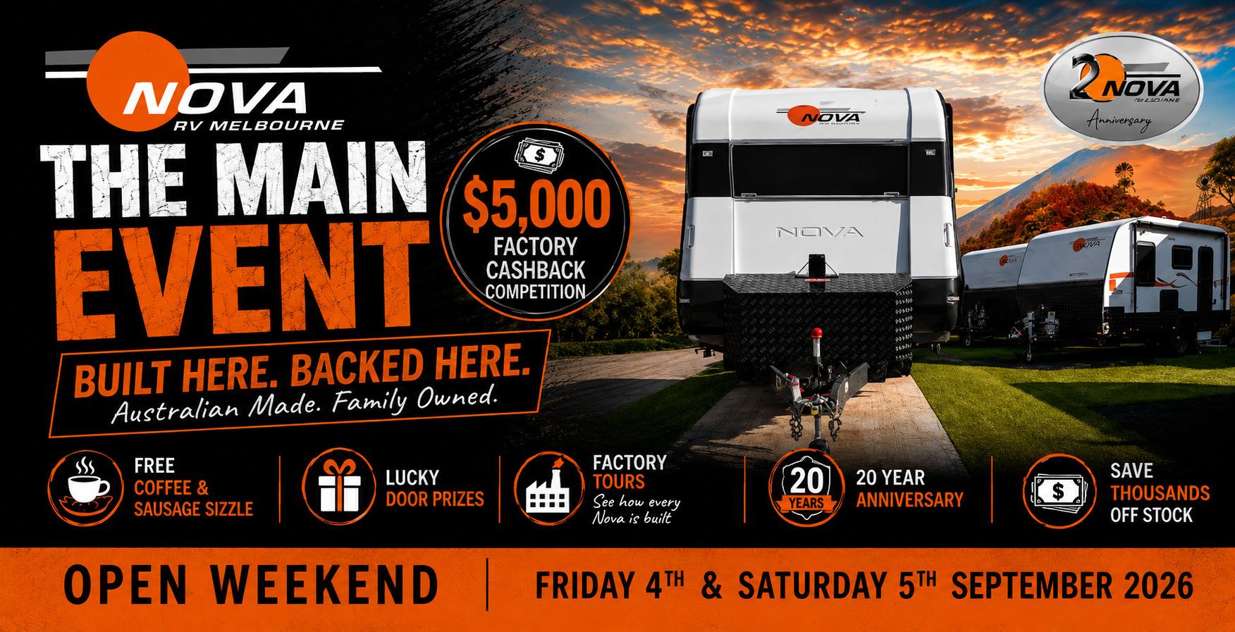 Nova RV Melbourne Open Weekend 2026